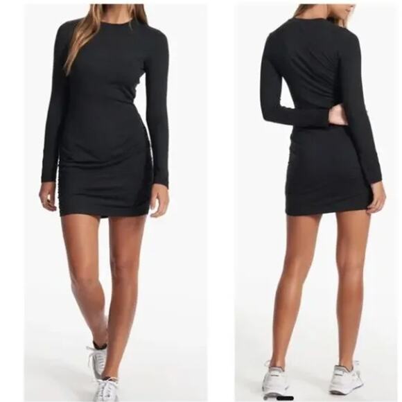 NWT Vuori Halo Essential Dress Black Gray Stretch DreamKnit Mini S - Picture 1 of 5